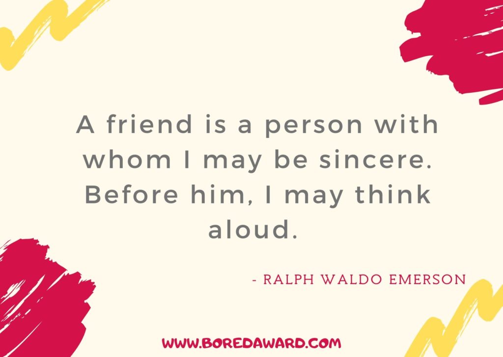 Quote on friendship from Ralph Waldo Emerson