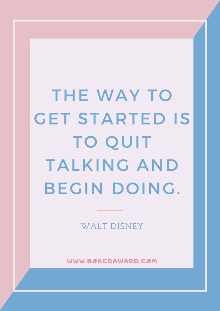 Inspirational quote on taking action (Walt Disney).